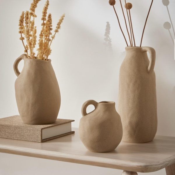 Vaso em ceramica bege M 15603 e P 15604